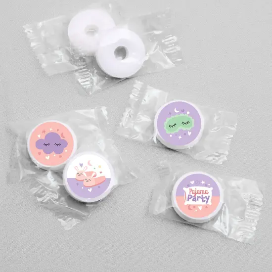 Big Dot of Happiness Pajama Slumber Party - Girls Sleepover Birthday Party Round Candy Sticker Favors - Labels Fits Chocolate Candy (1 sheet of 108) {4}