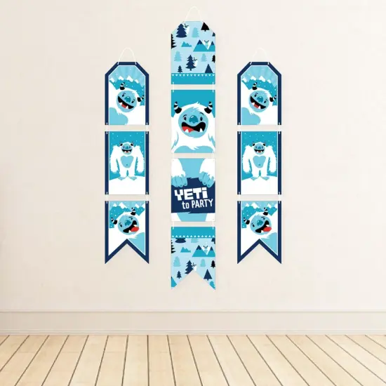 Big Dot of Happiness Yeti to Party - Hanging Vertical Paper Door Banners - Abominable Snowman Party Birthday Party Wall Decor Kit - Indoor Door Decor {4}