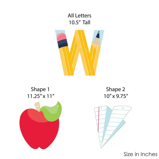 Big Dot of Happiness Back to School - Large First Day of School Classroom Decorations - Welcome Back - Outdoor Letter Banner {7}