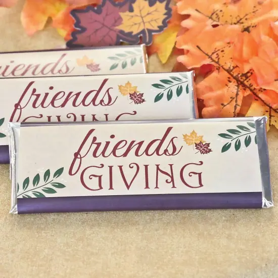 Big Dot of Happiness Friends Thanksgiving Feast - Candy Bar Wrapper Friendsgiving Party Favors - Set of 24 {4}