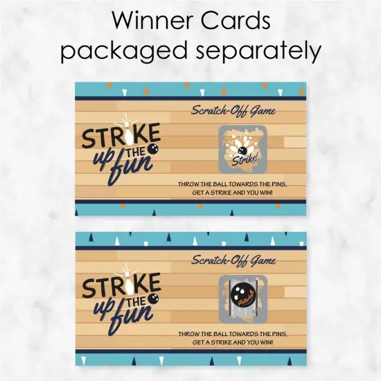 Big Dot of Happiness Strike Up the Fun - Bowling - Birthday Party or Baby Shower Party Game Scratch Off Cards - 22 Count {4}