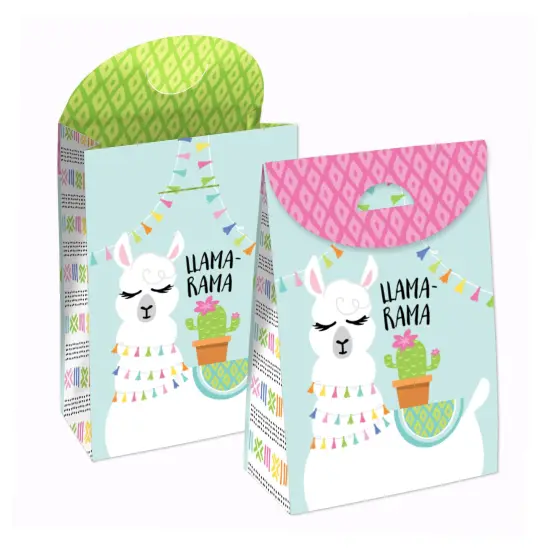 Big Dot of Happiness Whole Llama Fun - Llama Fiesta Baby Shower or Birthday Gift Favor Bags - Party Goodie Boxes - Set of 12 {1}