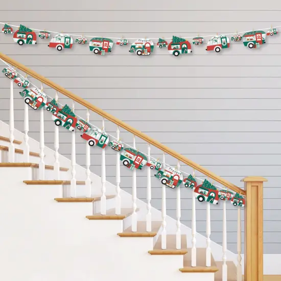 Big Dot of Happiness Camper Christmas - Red and Green Holiday Party DIY Decorations - Clothespin Garland Banner - 44 Pieces {3}