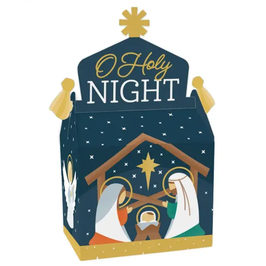 Big Dot of Happiness Holy Nativity - Treat Box Party Favors - Manger Scene Religious Christmas Goodie Gable Boxes - Set of 12 {1}