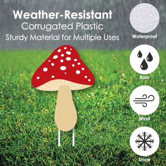 Big Dot of Happiness Wild Mushrooms - Mushroom Lawn Decorations - Outdoor Red Toadstool Decor and Party Yard Decorations - 10 Piece {6}