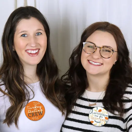 Big Dot of Happiness Happy Thanksgiving - 3 inch Fall Harvest Party Badge - Pinback Buttons - Set of 8 {6}