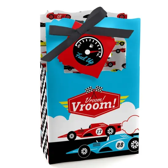 Big Dot of Happiness Let's Go Racing - Racecar - Baby Shower or Race Car Birthday Party Favor Boxes - Set of 12 {1}
