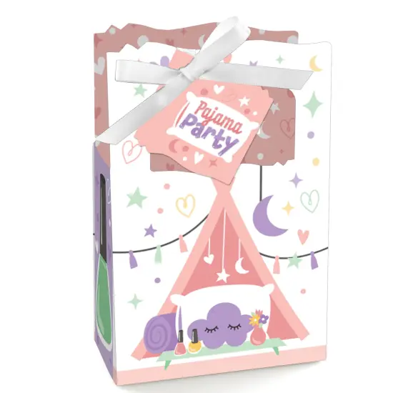 Big Dot of Happiness Pajama Slumber Party - Girls Sleepover Birthday Party Favor Boxes - Set of 12 {1}
