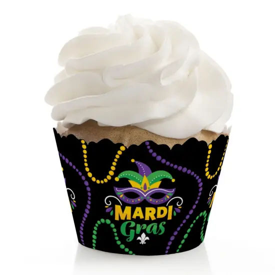 Big Dot of Happiness Colorful Mardi Gras Mask - Masquerade Party Decorations - Party Cupcake Wrappers - Set of 12 {1}