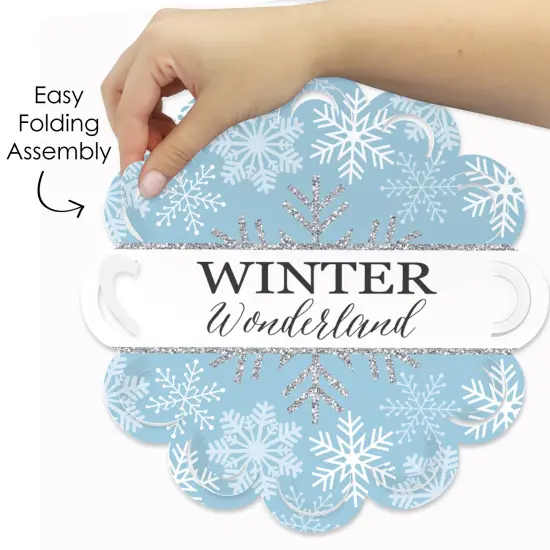 Big Dot of Happiness Winter Wonderland - Snowflake Holiday Party and Winter Wedding Round Table Decorations - Paper Chargers - Place Setting For 12 {6}
