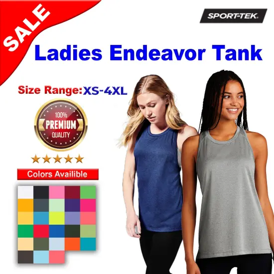 Sport-Tek&reg; Ladies Endeavor Tank Light grey heather {2}