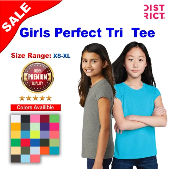 District&reg; Girls Perfect Tri Short Sleeve Crew Neck Tee Black frost {2}
