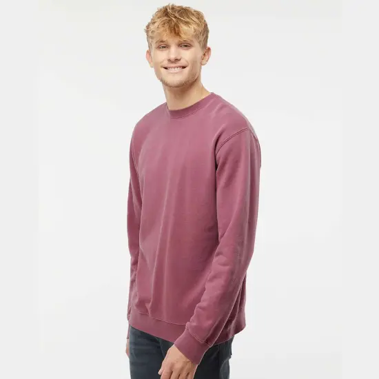 Independent Trading Co&reg; Midweight Pigment Dyed Crewneck Sweatshirt Pigment plum {5}