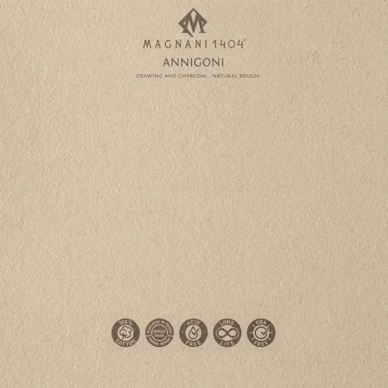 Magnani 1404 Annigoni Drawing Paper Pad, 25 Sheet Sketch Pads for Artists, 100% Cotton, Acid-Free Archival Art Sketchbook, Beige Sketching Paper Ideal for Mixed Media, Made in Italy {7}