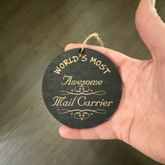 Ornament - Worlds most awesome Mail Carrier- BLACK Ornament {5}