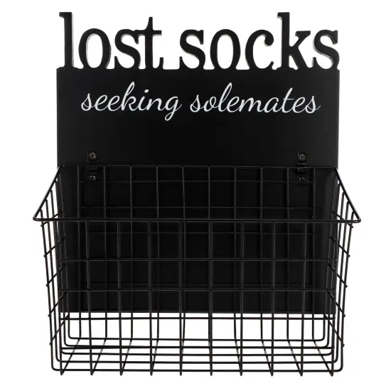 Creekview Home Emporium Seeking Soulmate Lost Socks Basket for Laundry Room Sign {1}