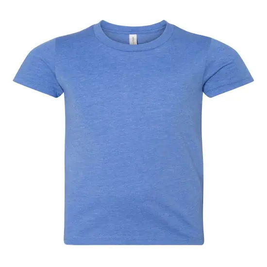 BELLA + CANVAS&reg; Youth CVC Jersey Crew Neck Short Sleeve Tee - 3001YCVC Htr columbia blue {1}