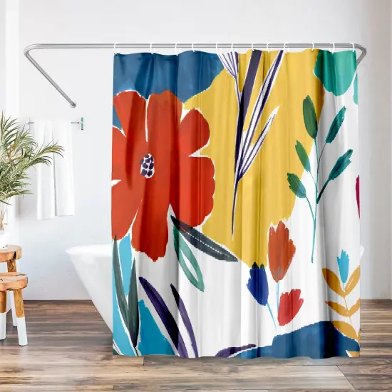 Americanflat 71" x 74" Shower Curtain, Cheerfulness I by PI Creative Art {1}