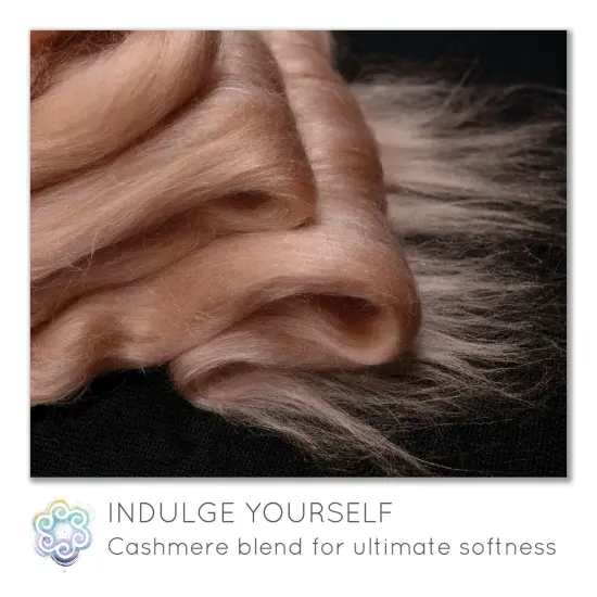 CASHMERE INDULGENCE BLEND of Superfine Merino, Mulberry Silk and a Touch of Cashmere Fiber, Spinning, Felting & Blending. Hush Hush {4}