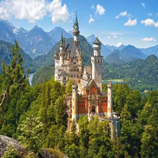500 Piece Jigsaw Puzzle, View of the Neuschwanstein Castle, Bavarian Alps, Germany, Castle puzzle, Adult Puzzles, Castorland B-53544 {2}
