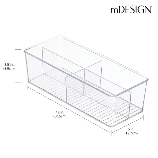 mDesign Plastic Kitchen Cabinet Divided Storage Organizer Bin {2}