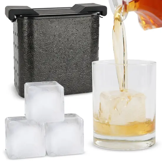 Ice Cube Maker 2ct Cubes - Square Ice Cube Mold Box Silicone 1pk Set {1}