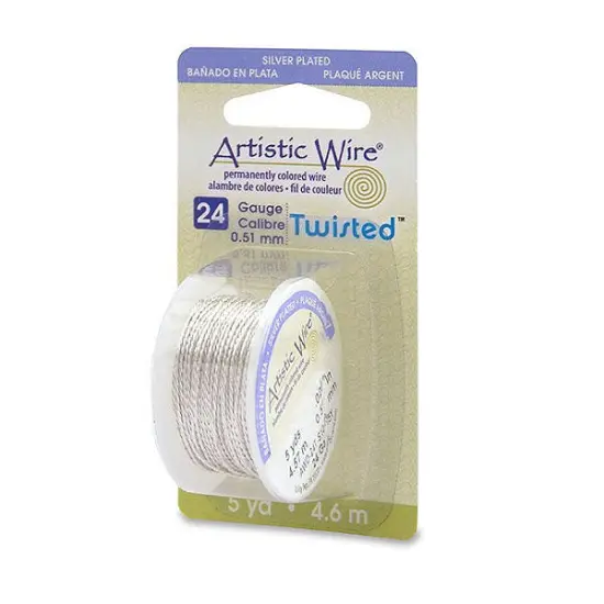 Artistic Jewelry Wire Twisted Non-Tarnish Silver 24 Gauge (5-Yards) {1}