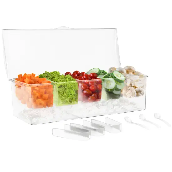 7Penn | Garnish Tray Condiment Tray with Ice Chamber Lid Condiment Containers {1}
