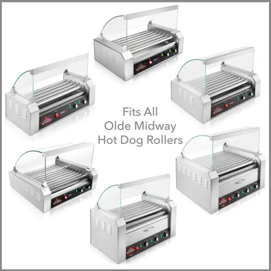 Olde Midway (Set of 4) Replacement Bracket Clips for Hot Dog Roller Machine Glass Cover Sneeze Guards {5}