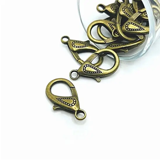 4, 20 or 50 Pieces: 16 x 31 mm Jumbo Bronze Decorative Lobster Clasps {1}
