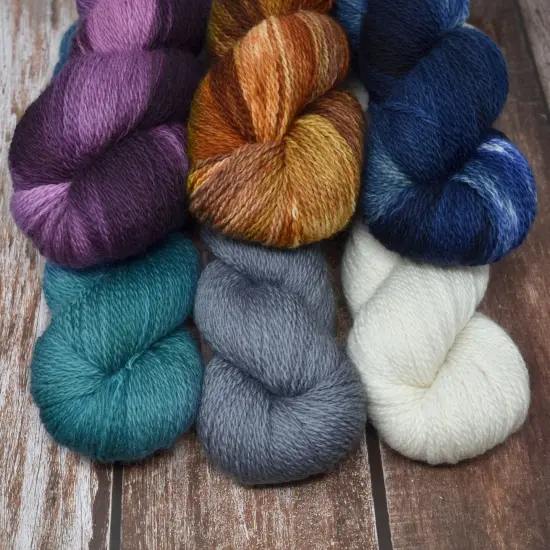 Organic Wool Yarn - Ecolana Certified Organic, Pacific Northwest Hand Dyed, #2 Fingering /Sport Weight, Knit, Crochet, Weave. Night Sky {5}