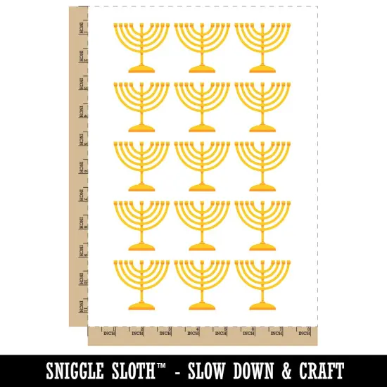 Menorah Hanukkah Temporary Tattoo Water Resistant Fake Body Art Set Collection (1 Sheet) {4}