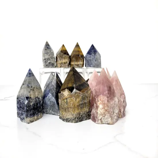 Raw Semi-Polished Top Point Crystal Towers SODALITE {4}