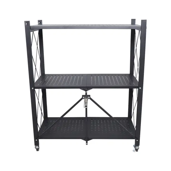 Kitcheniva Foldable 3-Tiers Metal Kitchen Storage Rack Organizer {2}