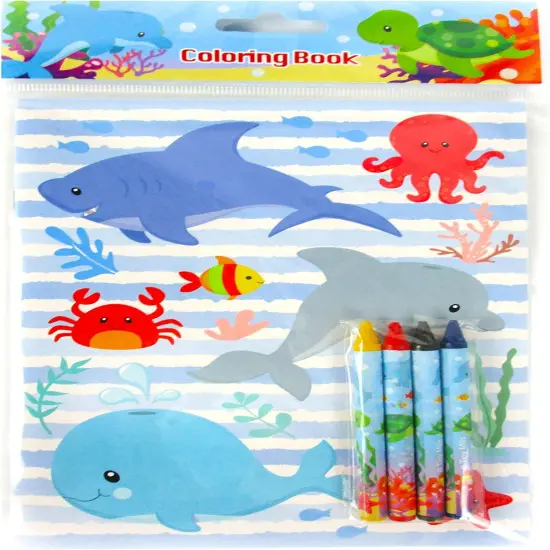 TINYMILLS Sea Turtles Animals Coloring Book Set with 12 Coloring Books and 48 Crayons {3}