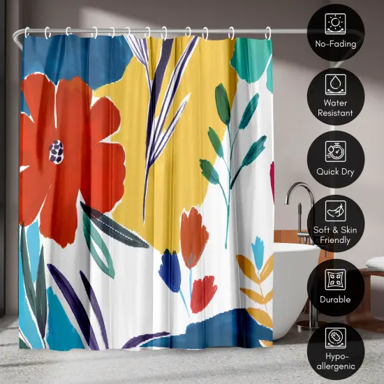 Americanflat 71" x 74" Shower Curtain, Cheerfulness I by PI Creative Art {4}
