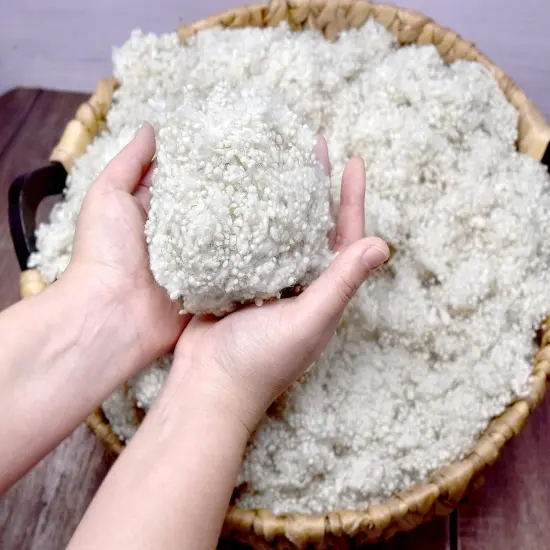 1 LB SUPER DENSE Wool Filler for Stuffing Toys or Pillows, Needle Felting, Blending and Dryer Balls, Premium Fiber Fill. Natural White {3}