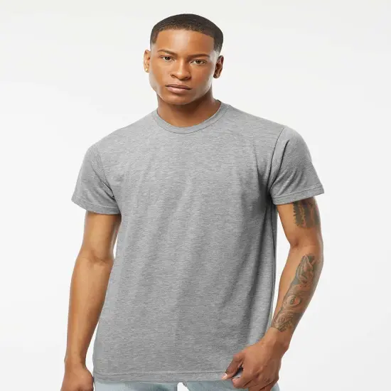 Tultex&reg; Poly-Rich Crew Neck Short Sleeve T-Shirt Heather grey {1}