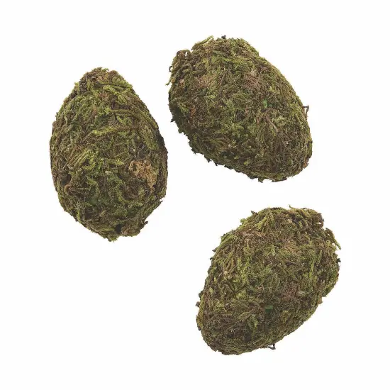 Faux Moss Eggs - Easter Decor - Springtime Craft Supplies - 2.5" - 12 Pieces {1}