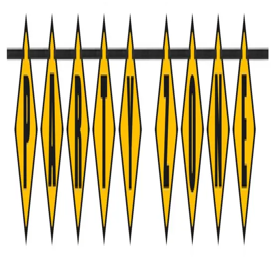 Construction Party Zone Block Banner {1}