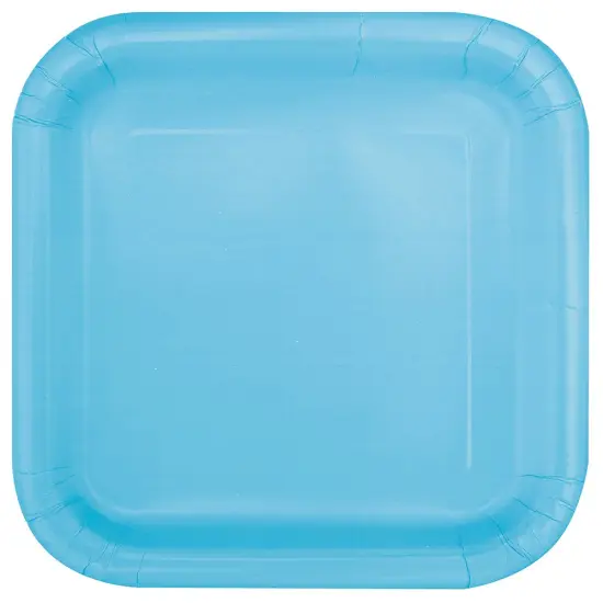 Powder Blue Solid Square 7" Dessert Plates, 16ct {1}