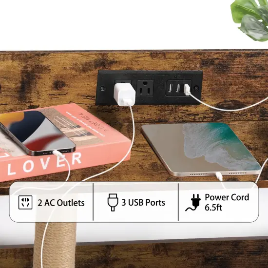 Litter Box Enclosure with Storage Shelves Dark brown {5}