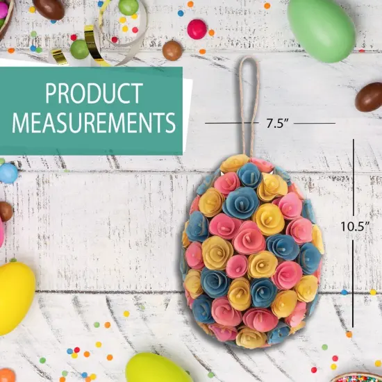 Egg Shaped Easter Wreath, Spring, Seasonal, Home Decor, 1 Piece {2}