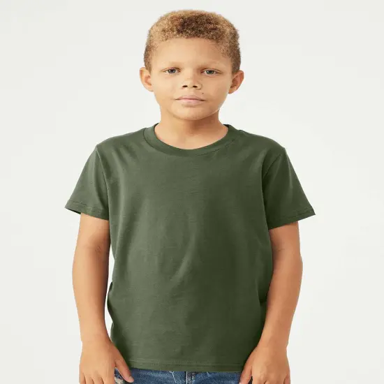 BELLA + CANVAS&reg; Youth Jersey Crewneck Short Sleeve Tee Military green {1}