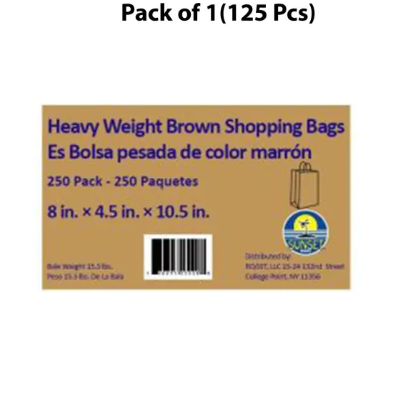 Brown Paper Shopping Bags 8x4x11 | Carry bags, complete with convenient handles | RAHEEV&reg; {1}