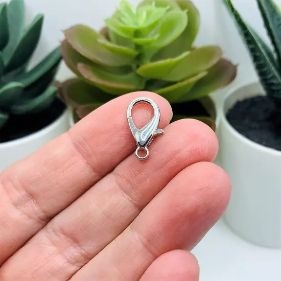 100 or 500 Pieces: Large 8 x 16 mm Antique Silver Lobster Claw Clasps {2}