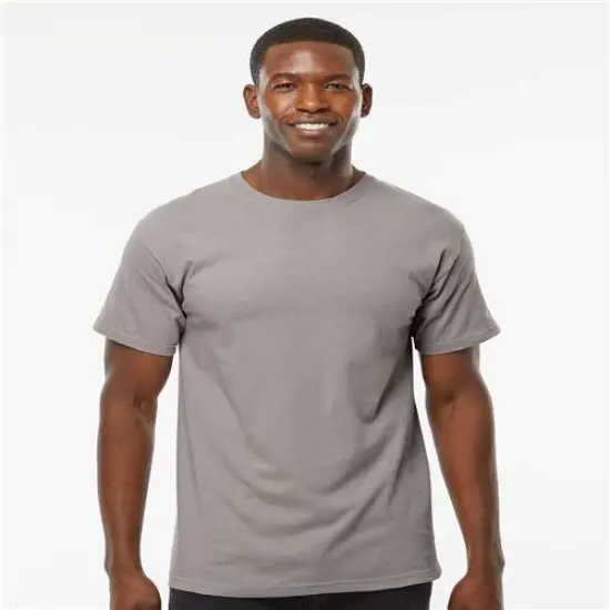 M&O&reg; Gold Soft Touch Crewneck Short Sleeve Cotton T-Shirt Gravel {1}