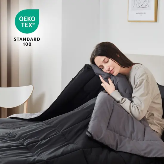 Nestl Down Alternative Comforter Black/Grey {2}