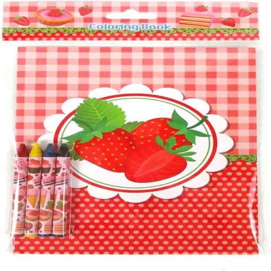 TINYMILLS Strawberry Coloring Book Set with 12 Coloring Books and 48 Crayons {5}
