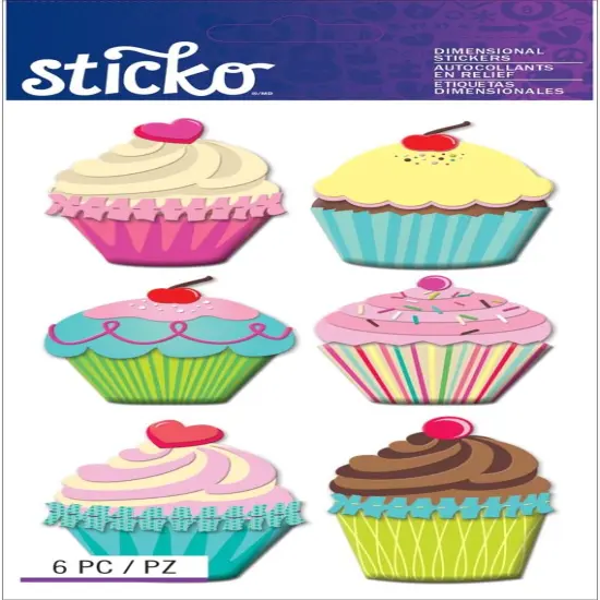 Sticko Jumbo Cupcakes Dimensional Stickers {1}